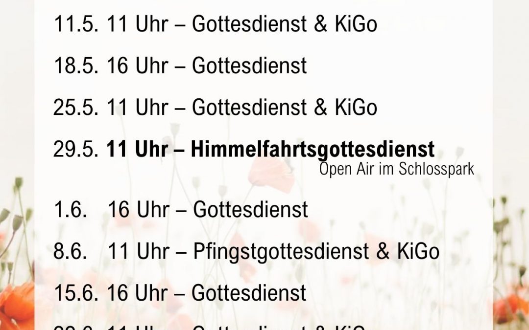 Gottesdienste Mai & Juni 2025