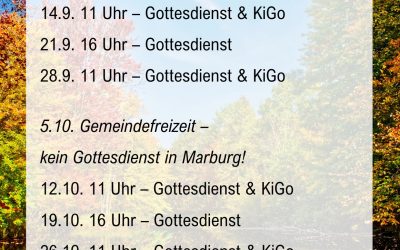 Gottesdienste September & Oktober 2025