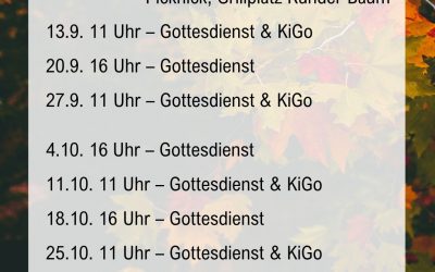 Gottesdienste September & Oktober 2026