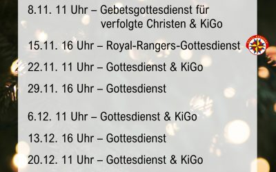 Gottesdienste November & Dezember 2026